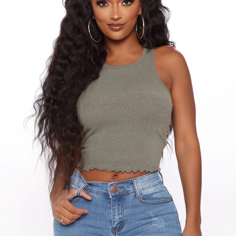 Olive Green Crop Top